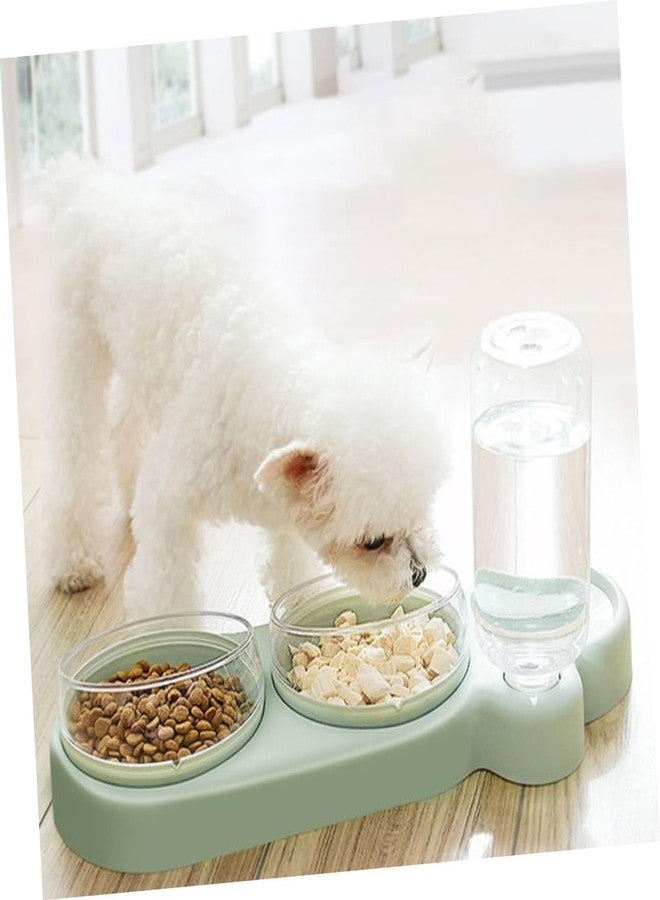 DARKFISH Plastic Pet Water Dispenser - 3 in 1 Pet Double Bowls 2 Food Bowls 1 Water Feeder Set Food Feeder Set for Cats Puppy Small Dogs | Easy Cleaning with Waterer Bottle for Indoor for Cat Dog - Image 4